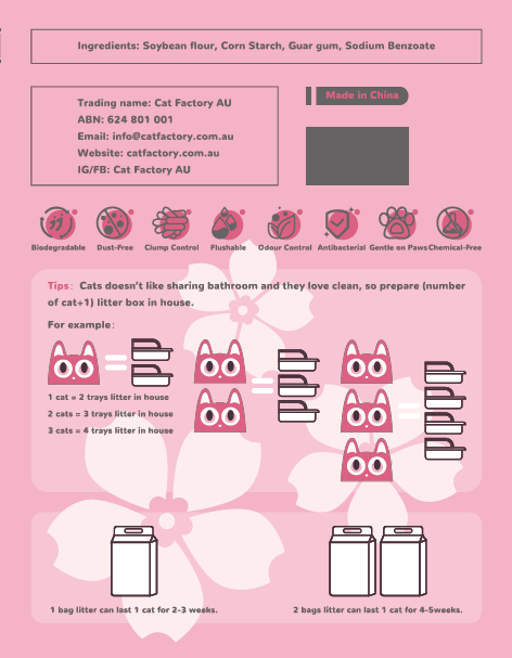 [Cat Factory AU] Six-Factor Tofu Cat Litter - Sakura/Cherry Blossom