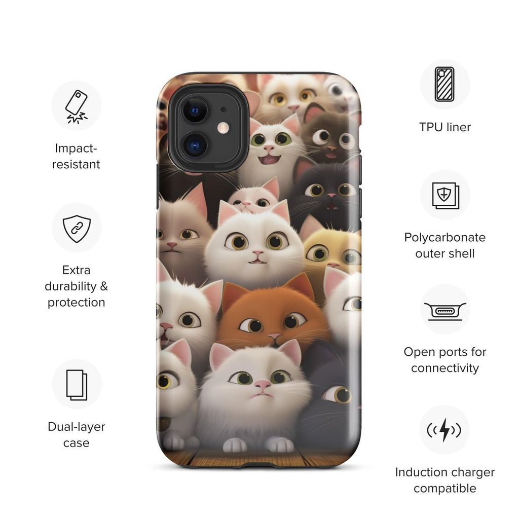 Tough Case for iPhone® - "Feline Glee in a Million" - Cat Factory Au