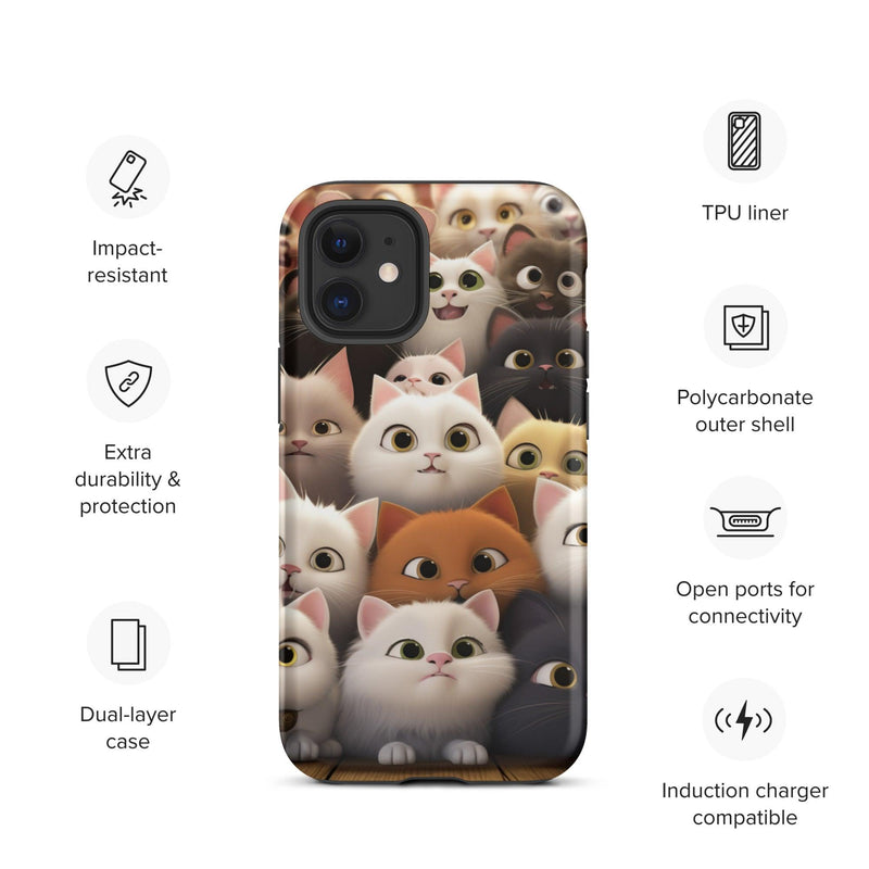Tough Case for iPhone® - "Feline Glee in a Million" - Cat Factory Au