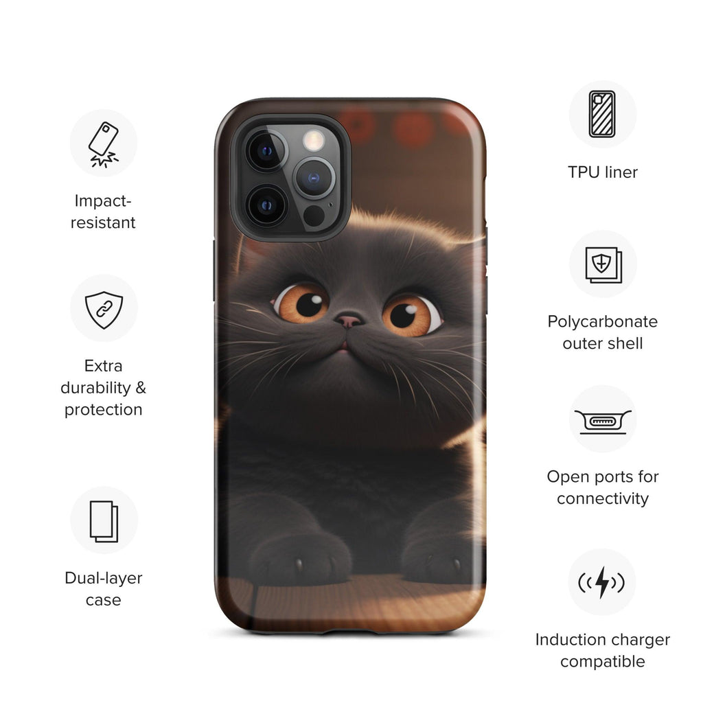 Tough Case for iPhone® - "Journey with Charcoal" - Cat Factory Au