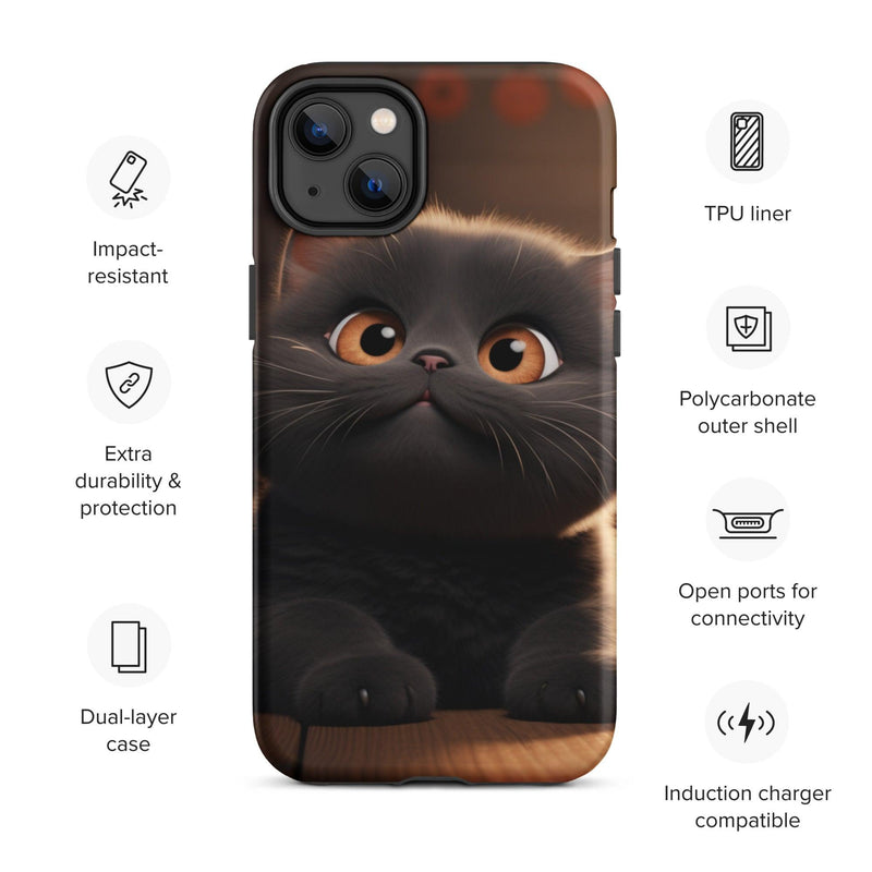Tough Case for iPhone® - "Journey with Charcoal" - Cat Factory Au