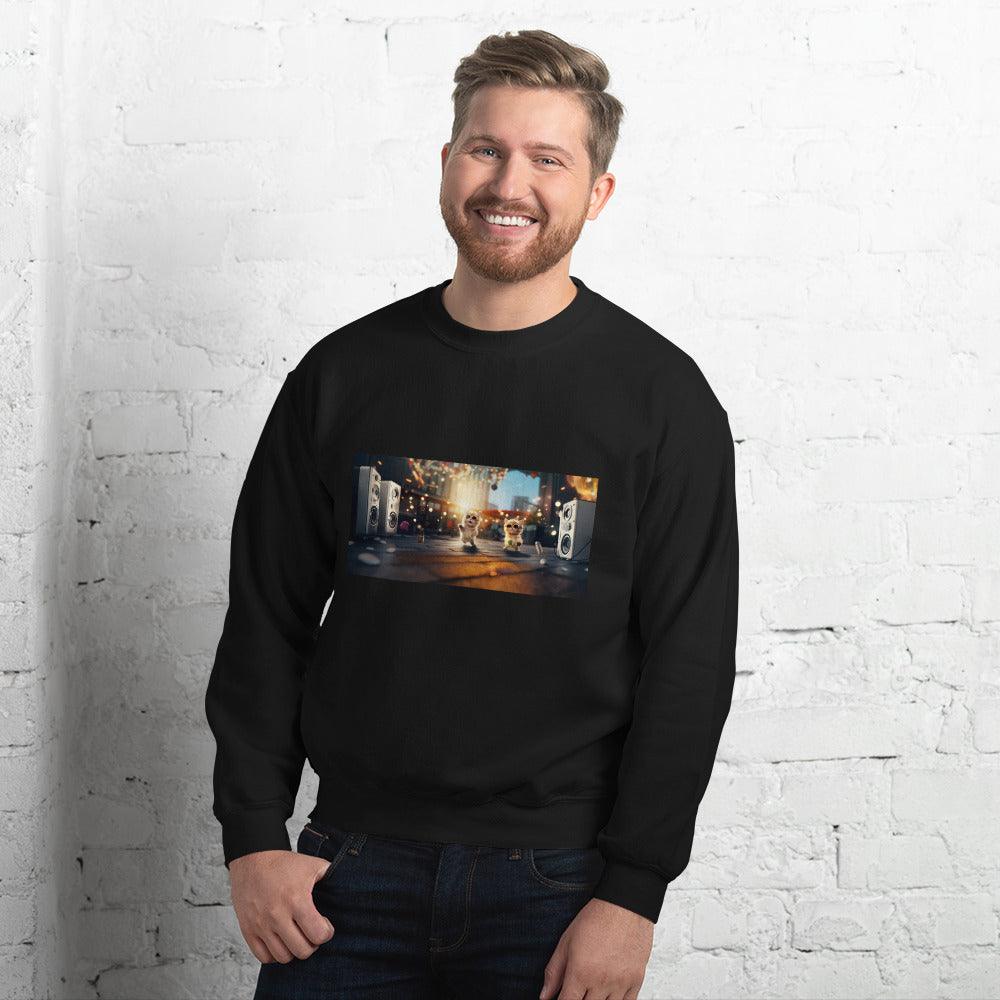 Unisex Sweatshirt - "City Groove & Uncle Paws" - Cat Factory Au
