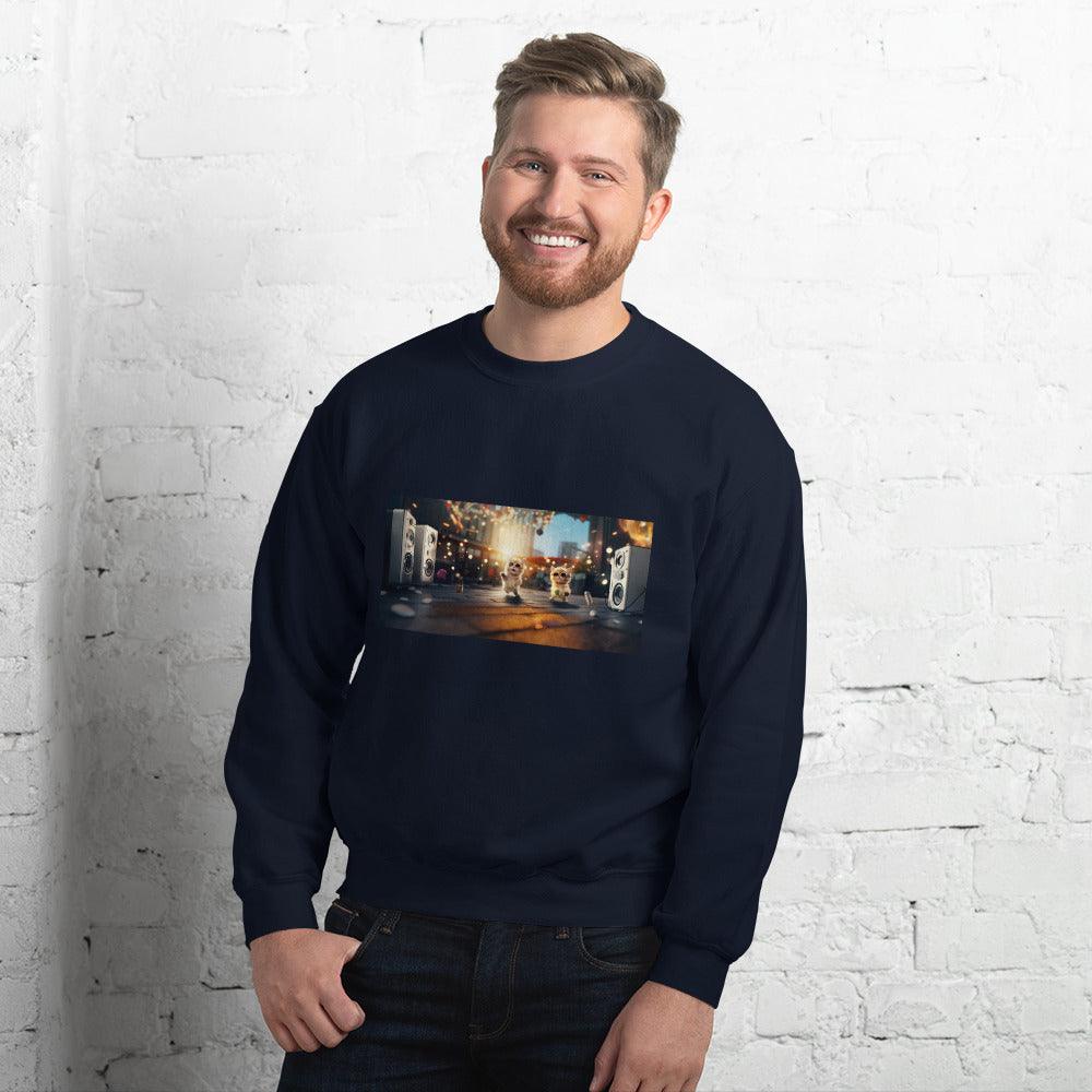 Unisex Sweatshirt - "City Groove & Uncle Paws" - Cat Factory Au