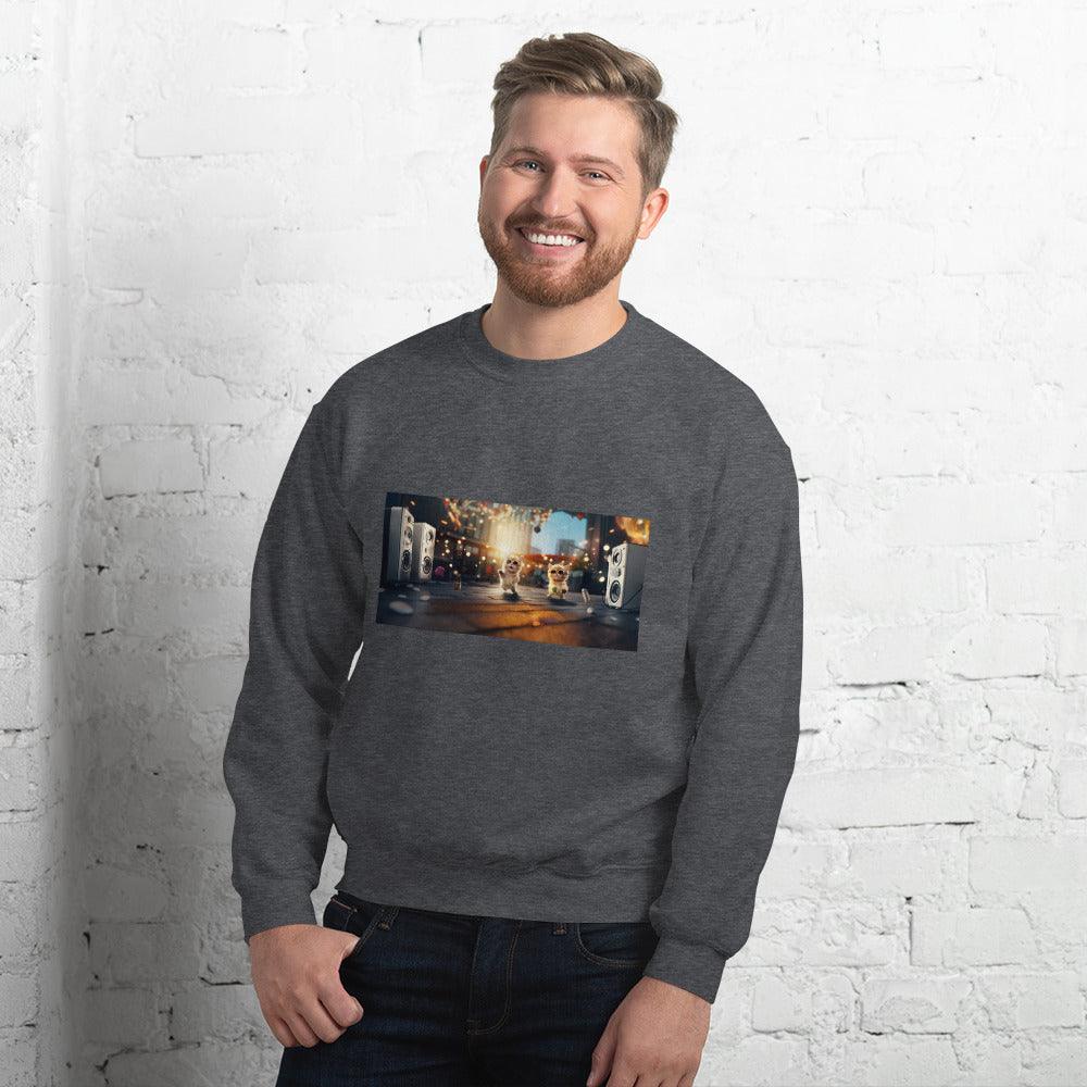 Unisex Sweatshirt - "City Groove & Uncle Paws" - Cat Factory Au