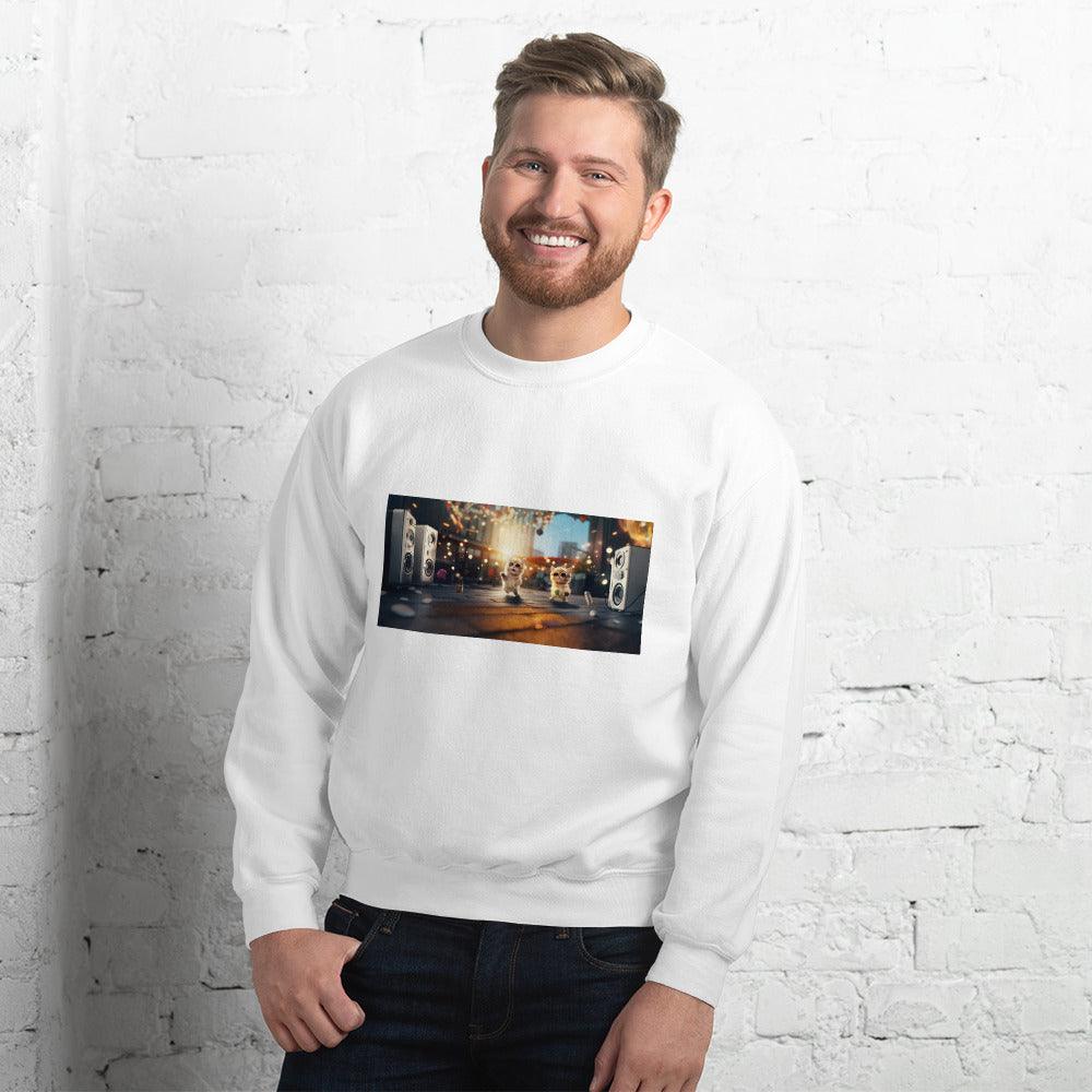 Unisex Sweatshirt - "City Groove & Uncle Paws" - Cat Factory Au