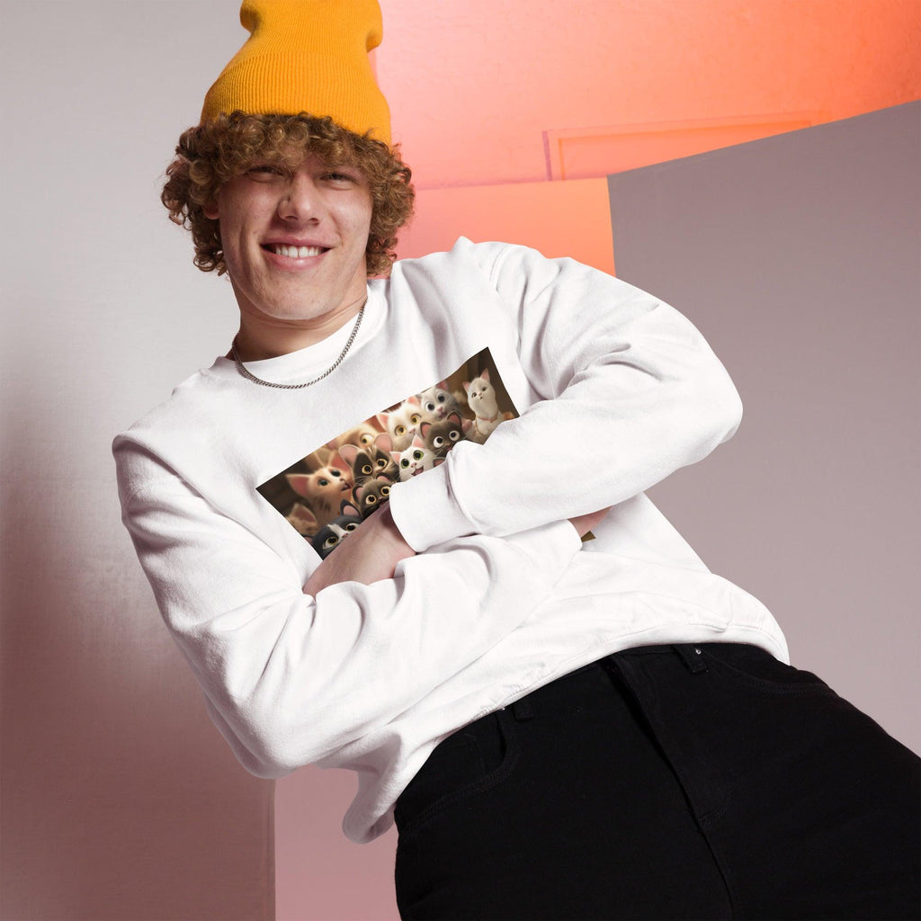 Unisex Sweatshirt - "Feline Glee in a Million" - Cat Factory Au