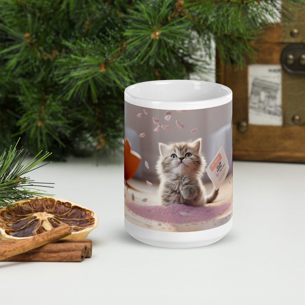 White glossy mug - "Mystic Sprinkle" - Cat Factory Au