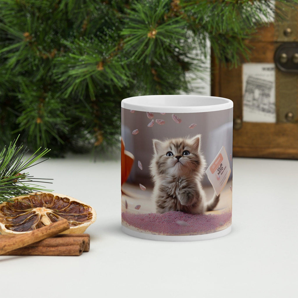 White glossy mug - "Mystic Sprinkle" - Cat Factory Au