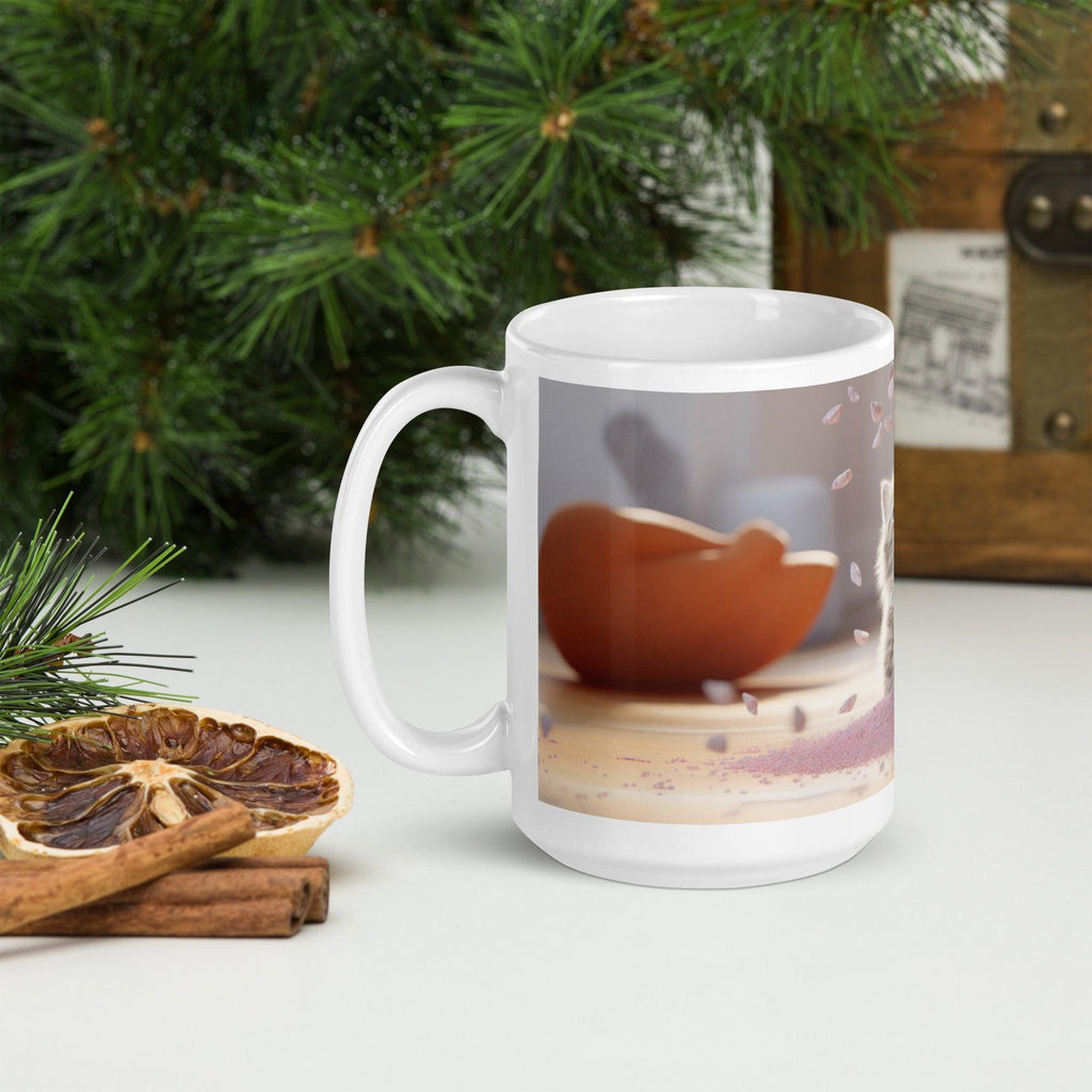 White glossy mug - "Mystic Sprinkle" - Cat Factory Au
